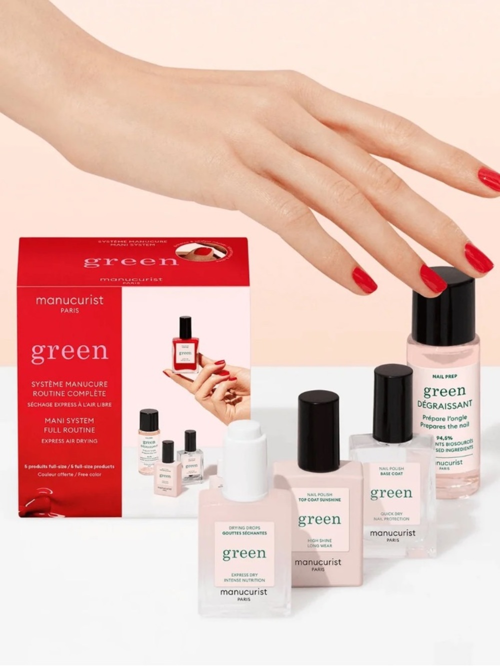 NEW! Manucurist Paris Green Mani Nail Care Set  NIB